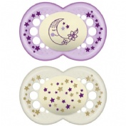 MAM Perfect Night Chupete Silicona Fisiológico rosa (+6 meses, 1 ud)