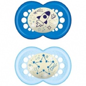 MAM Perfect Night Chupete Silicona Fisiológico azul (+16 meses, 1 ud)