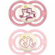 MAM Perfect Night Chupete Silicona fisiológico + 16 meses Rosa (2 ud)