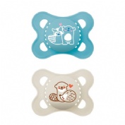 Chupete silicona mam original +2-6m 2 uni azul-beige