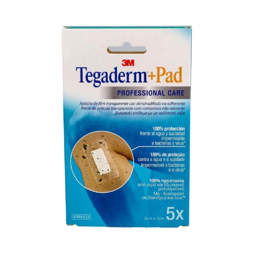 Tegaderm + pad - aposito esteril (5 unidades 7,2 cm x 5 cm)
