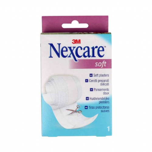 3m nexcare soft tiras protectoras suaves - aposito adhesivo (1 rollo 1 m x 8 cm)
