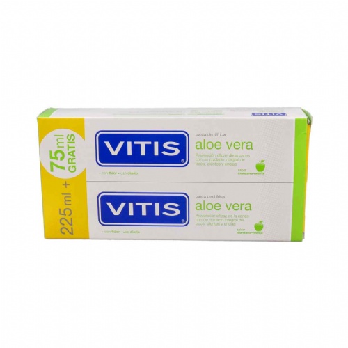 Vitis aloe vera pasta dentifrica (2 envases 150 ml sabor manzana)