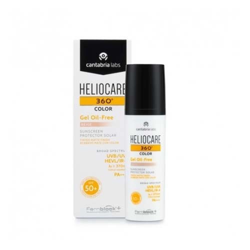 Heliocare 360º spf 50+ color gel oil-free - protector solar (1 envase 50 ml color beige)